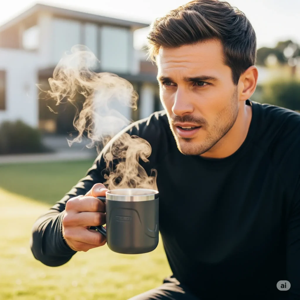 ספורטאי שותה קפה - ai